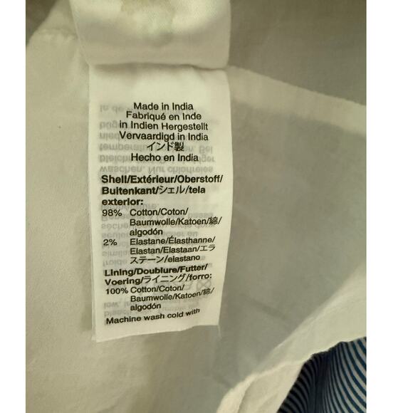 J. Crew Blue/White Striped Stretch Cotton Poplin Tiered Dress Pockets Size Large - Picture 11 of 11